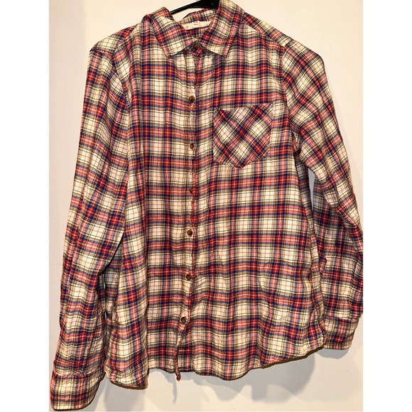 I Love H81 Pink Plaid Flannel Long Sleeved Buttoned Down Shirt - Picture 2 of 16